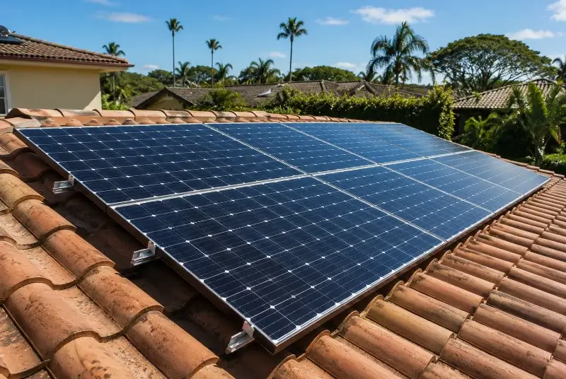 Installation de panneaux solaires à la Pellerine